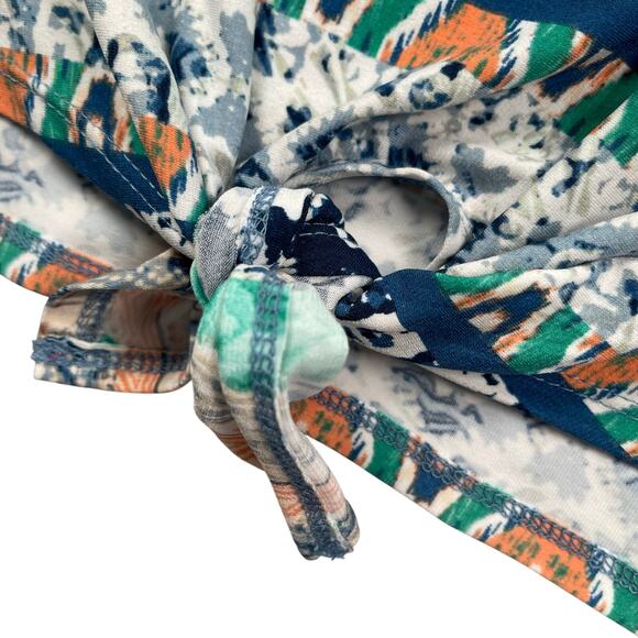 Chicos Top Womens 4 / US XXL Tribal Print Tie Front Windswept Casual Resortwear - Picture 4 of 9